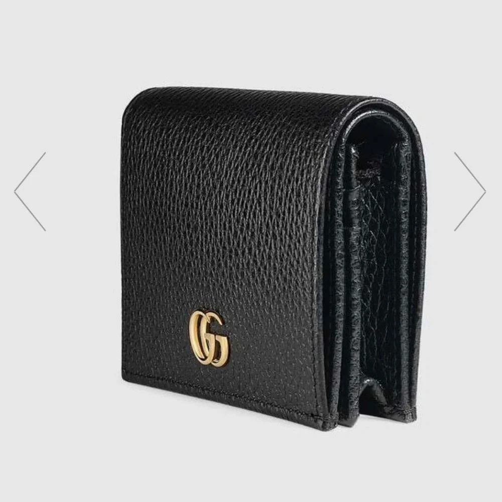 FULL SET | Gucci GG Marmont Black Leather Card Case Wallet + Box & Dust Bag